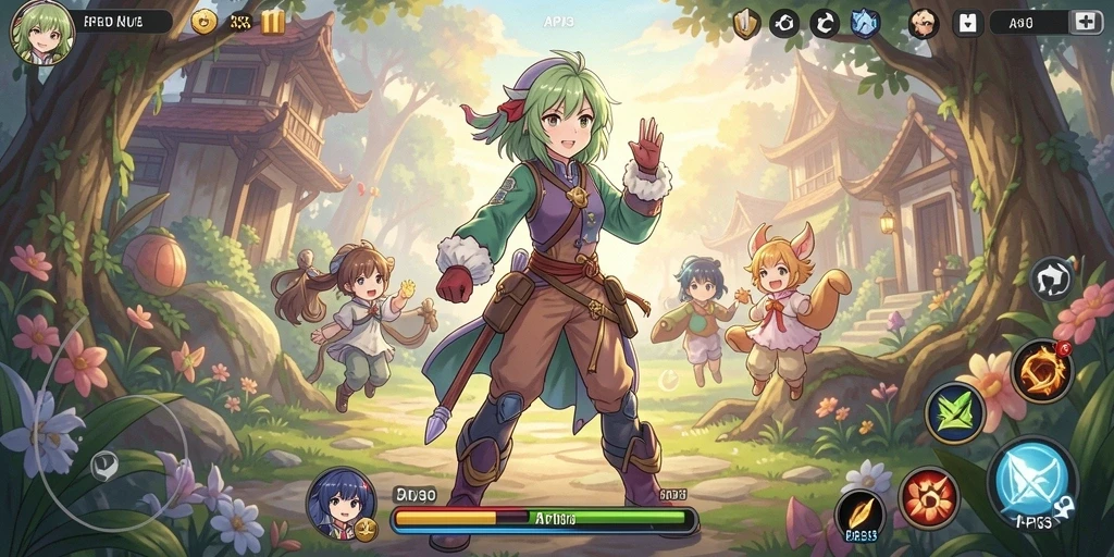 Screenshot menampilkan aksi seru dari gameplay Anime di API33.