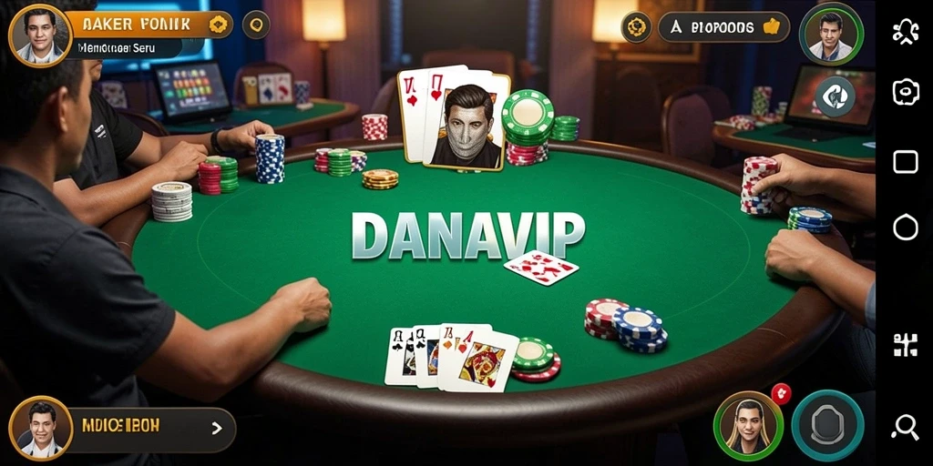 Tampilan menarik dan seru saat bermain Poker di DANAVIP.