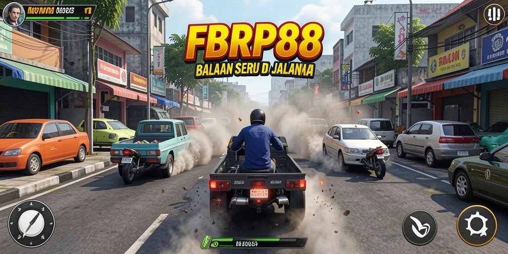 Tampilan grafis menakjubkan dari gameplay FBRP88 saat balapan.