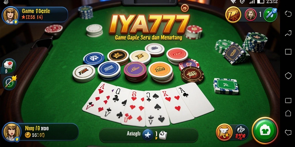 Tampilan gameplay seru IYA777 saat bermain Gaple dengan teman.