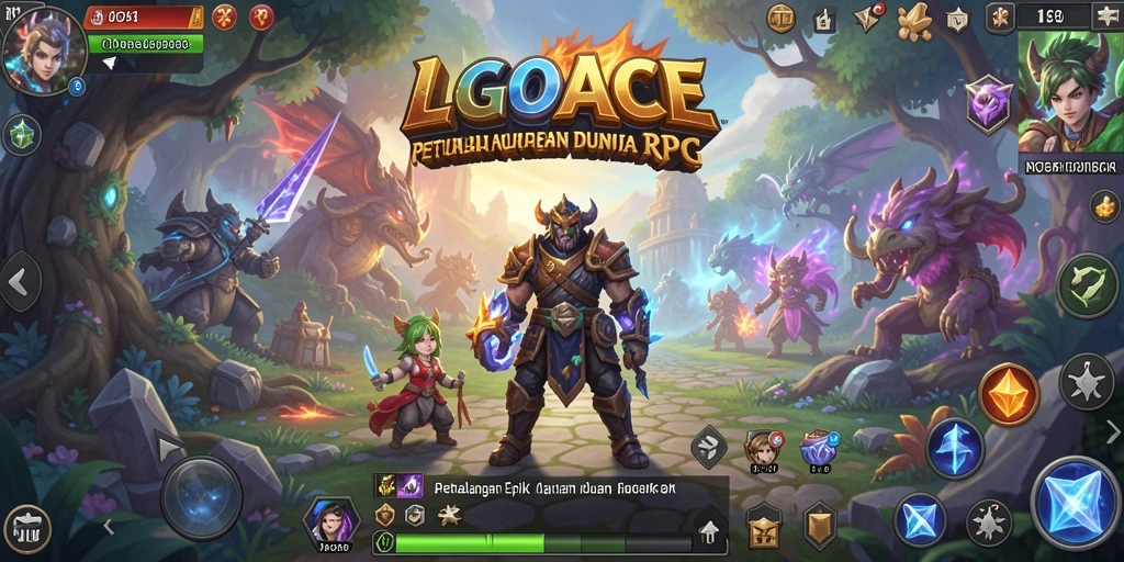 Screenshot gameplay LGOACE menampilkan petualangan seru dalam dunia RPG.