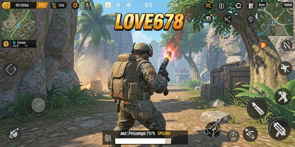 Gameplay seru LOVE678 dalam aksi pertempuran TPS.