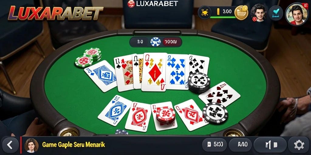 Tampilan gameplay menarik di LUXARABET dengan suasana permainan Gaple.
