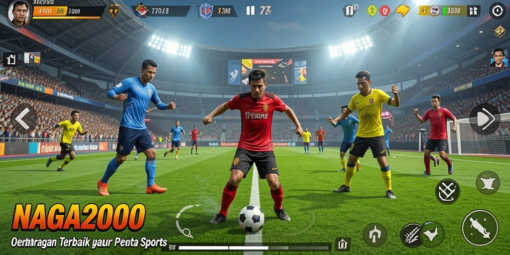 Screenshot gameplay NAGA2000 menampilkan aksi seru olahraga.