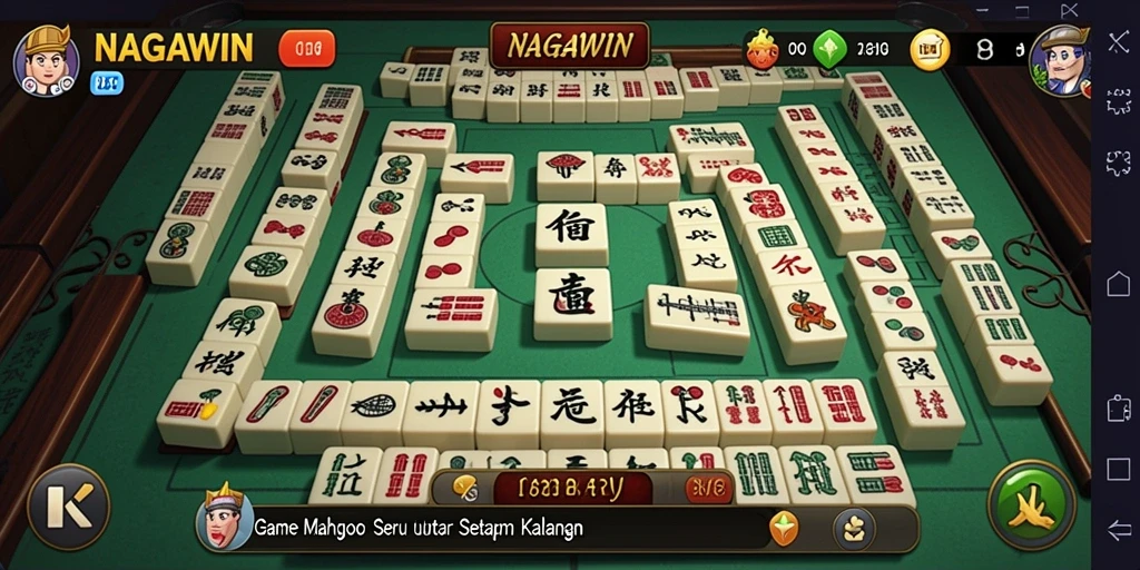 Tampilan gameplay NAGAWIN dengan grafik Mahjong yang memukau.