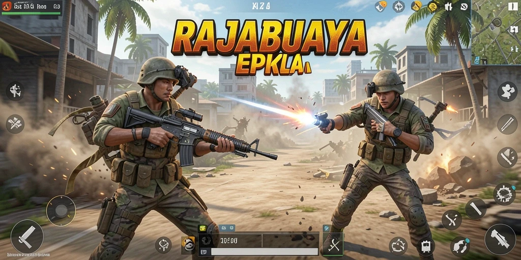 Gambaran epic dari pertarungan dalam RAJABUAYA di arena Battle Royale.