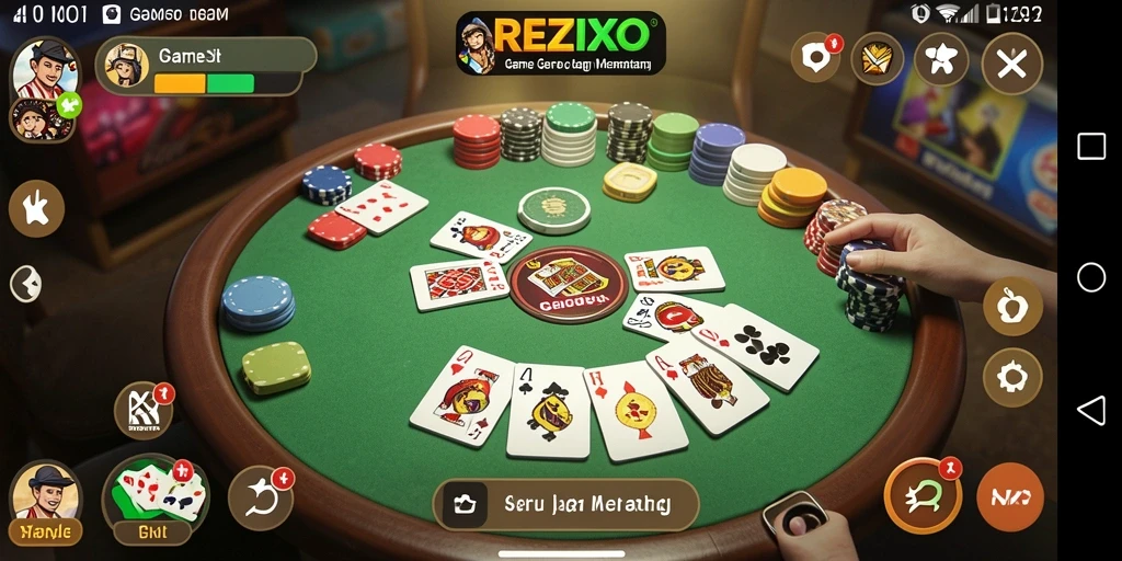 Tampilan gameplay seru di REZIXO, permainan Gaple favorit.