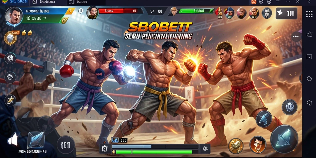 Tampilan gameplay seru dari SBOBET dalam pertarungan Fighting.