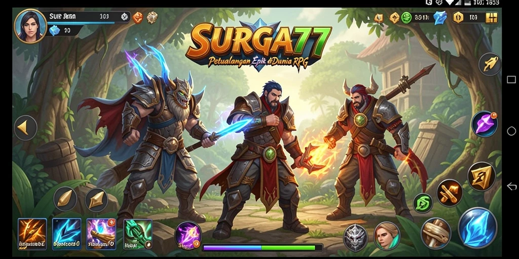 Tampilan gameplay <strong>SURGA77</strong> yang seru dan mendebarkan dalam dunia RPG.