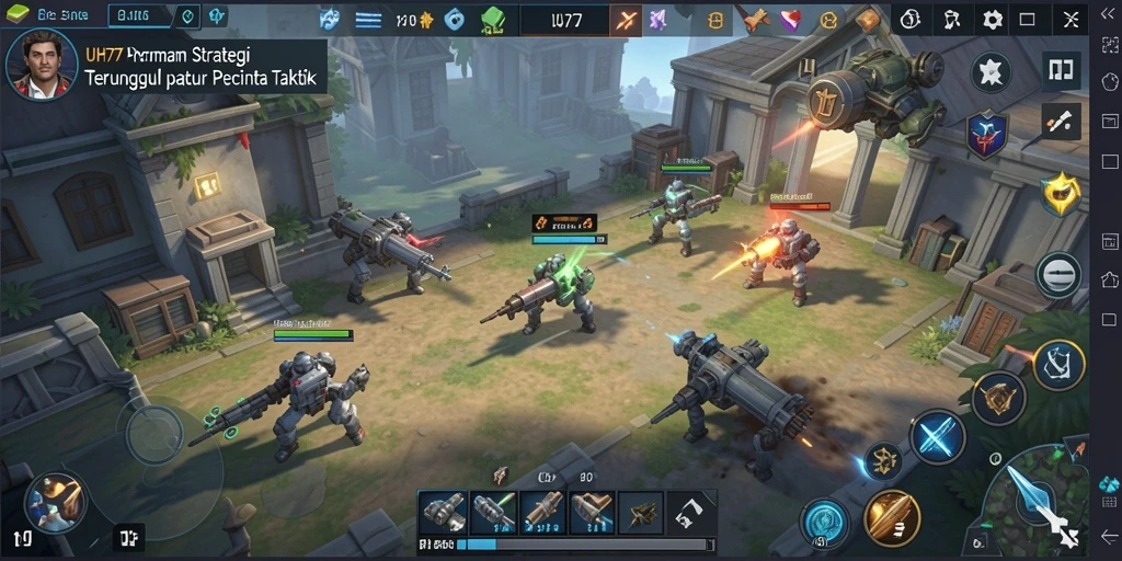 Tampilan gameplay UH77 yang memukau dalam pertempuran strategi.