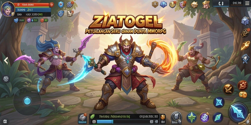 Tampilan gameplay ZIATOGEL dengan aksi seru dalam pertempuran.